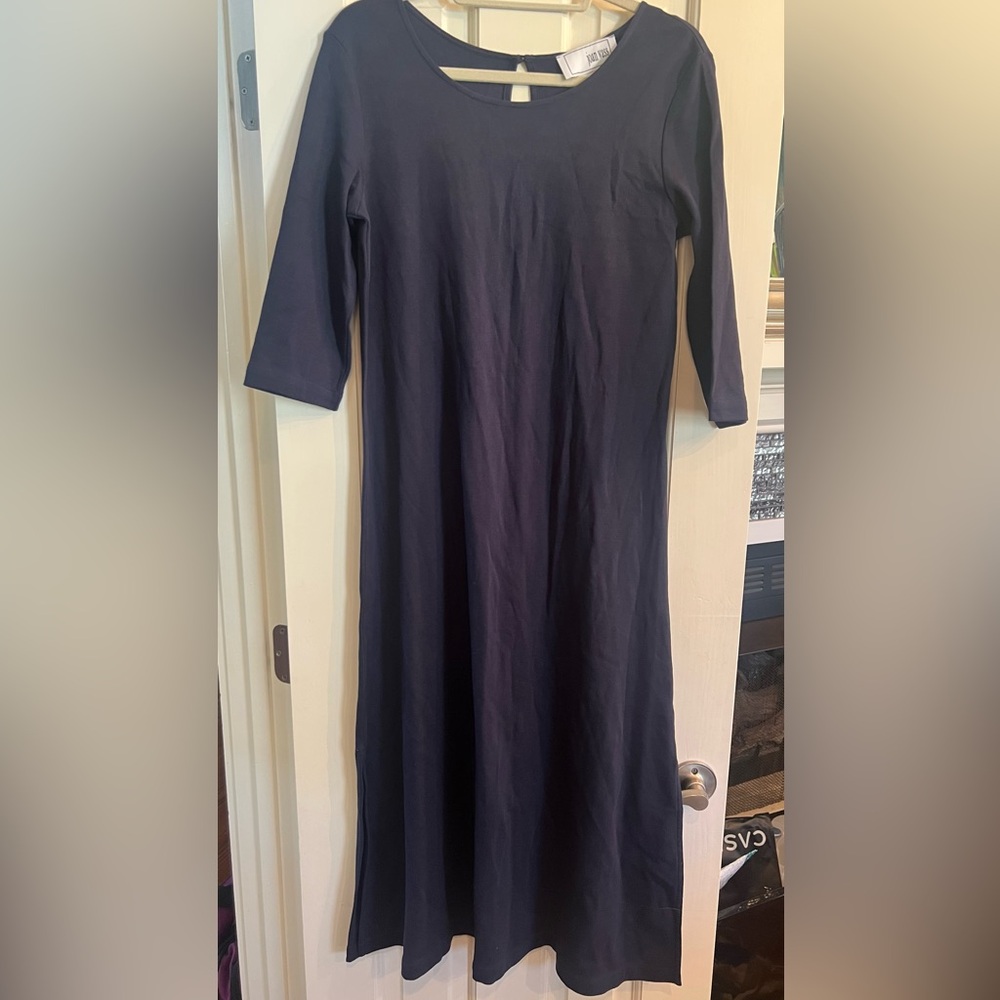 Joan Vass 100% Cotton Navy Women's Dress 🫐